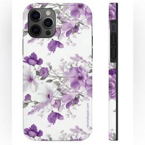 Purple Flowers - iPhone 12 Pro Tough Phone Case, like new!
